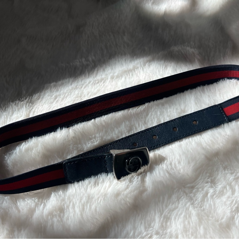 Gucci web kid’s Blue and Red Belt